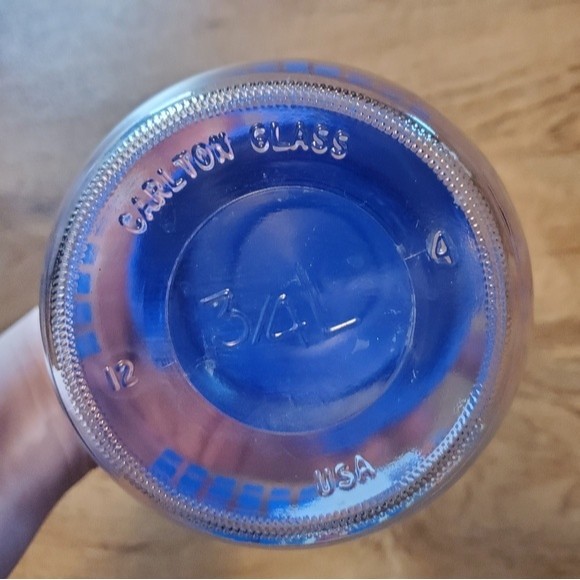 Vintage 1982 Blue Carlton Glass Canister - Picture 5 of 8